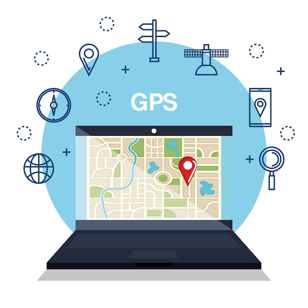 Laptop con applicazione gps