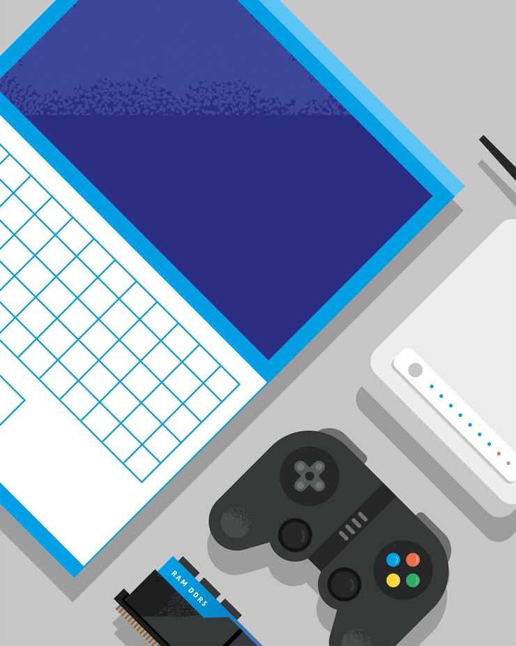 Vector laptop with icon group