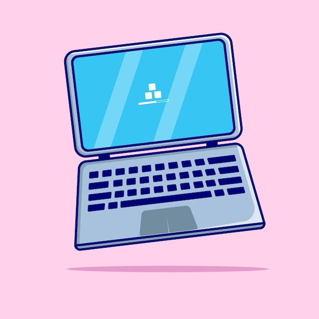 Laptop with screen on vector, illustration, flat icon