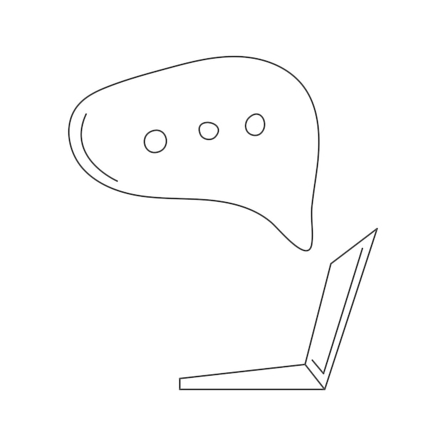 Laptop with speech bubble vector illustration