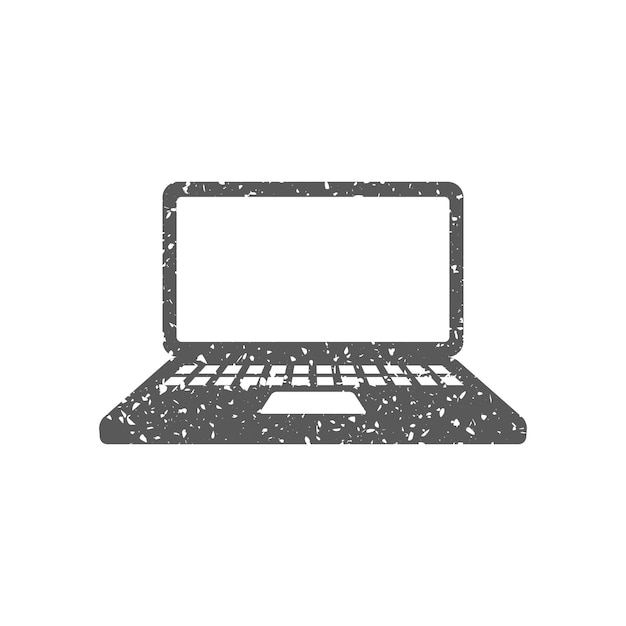 Icona dei computer portatili nell'illustrazione di vettore di struttura del grunge