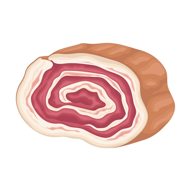 Vector lard slab of highfat bacon als vectorillustratie van vleesproducten