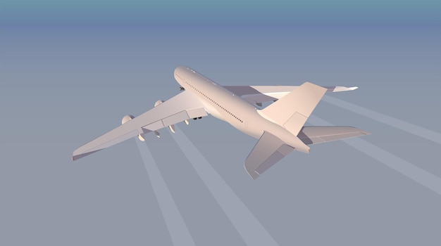 A large airliner flies high in the sky Vector