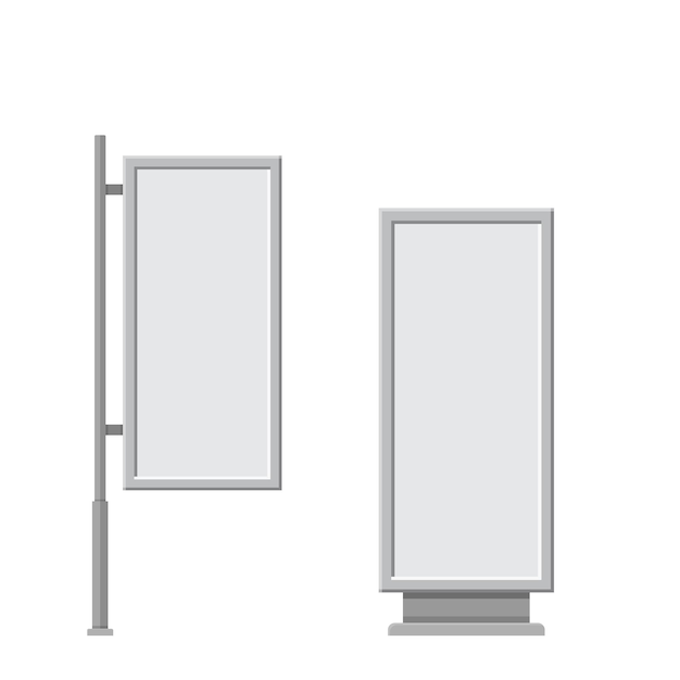 large blank empty white billboard screen