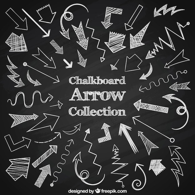 Large collection of arrows drawn with chalk