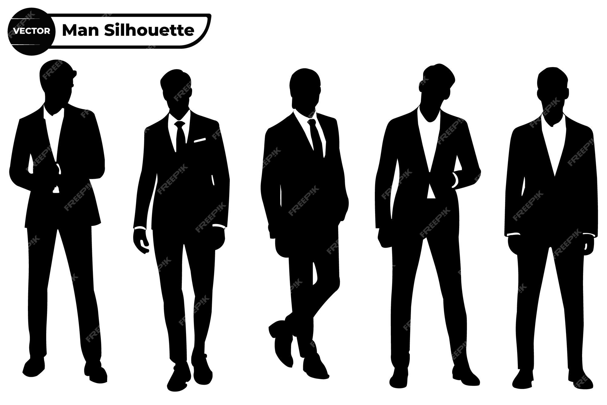 man in suit silhouette transparent