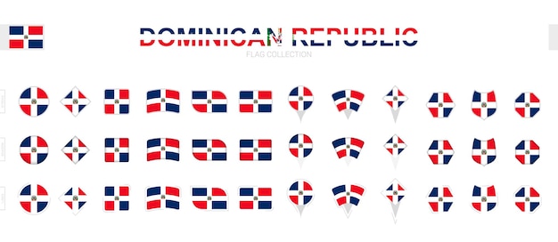 Large collection of Dominican Republic flags of various shapes and effects