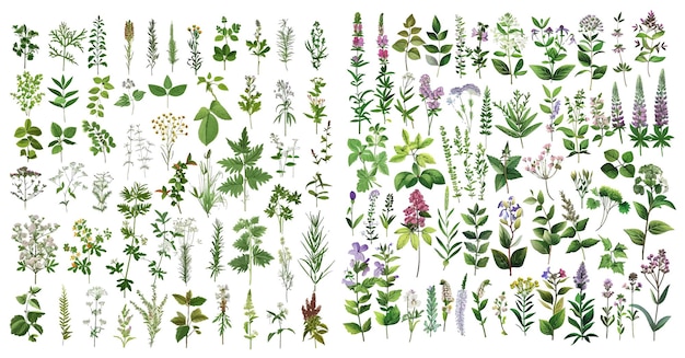 A large collection of herbs and plants
