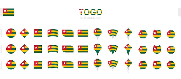 Large collection of Togo flags of various shapes and effects