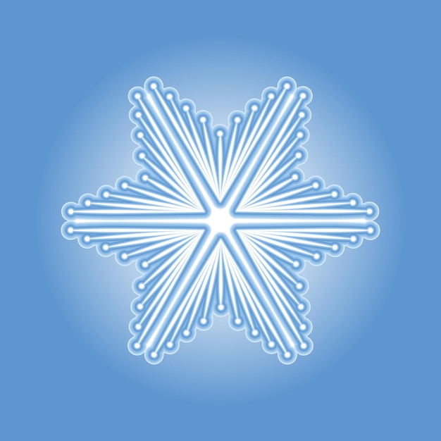 Vector large complex christmas snowflake in blue tones