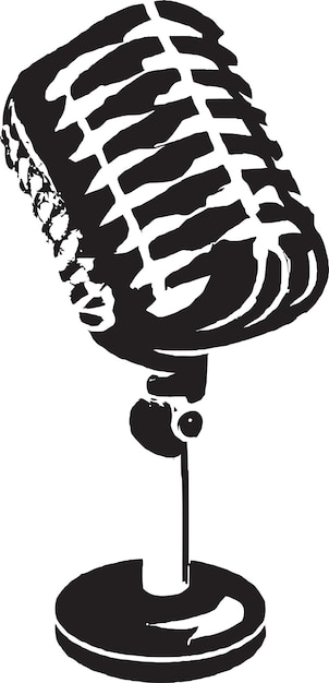 Vector large diaphragm microphone vector logo icon