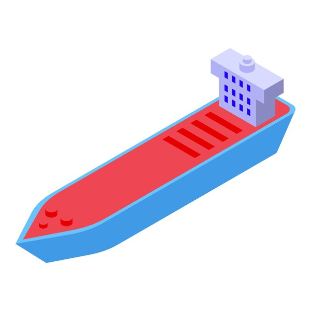 large empty cargo ship is transporting goods by sea