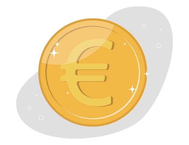 Vector large euro coin