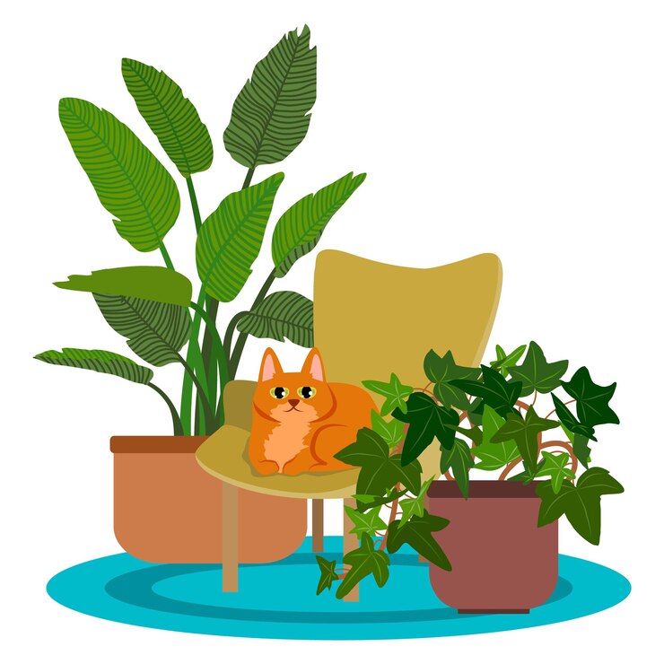 A large ginger cat is sitting in a chair The interior of a cozy room