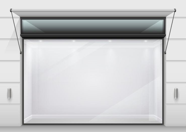 Vector the large glass showcase