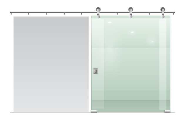 Large glass sliding door partition dressing room