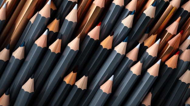 Vector a large group of pencils are lined up in rows