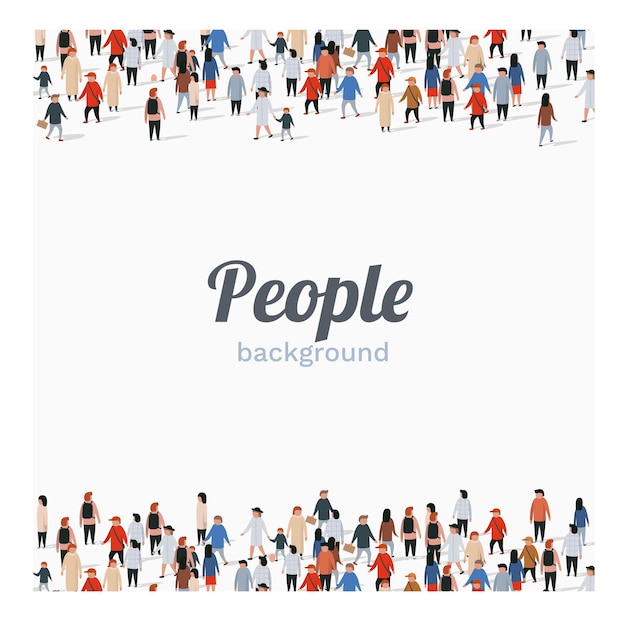 Large group of people on white background People communication concept