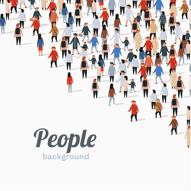 Large group of people on white background people communication concept