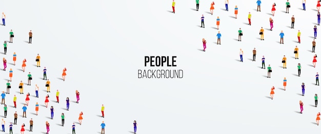 Large group of people on white background. people crowd concept. vector illustration