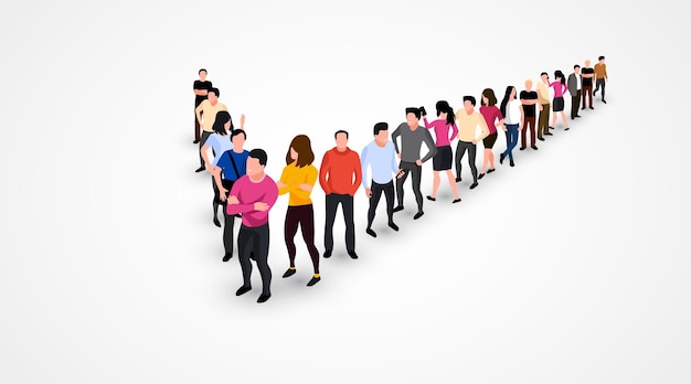 Large group of people on white background People crowd concept