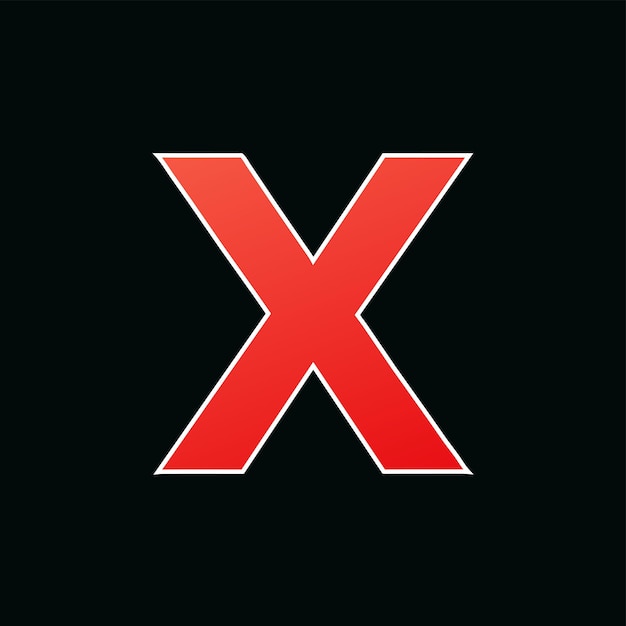 大きな赤いxが黒い背景にある
