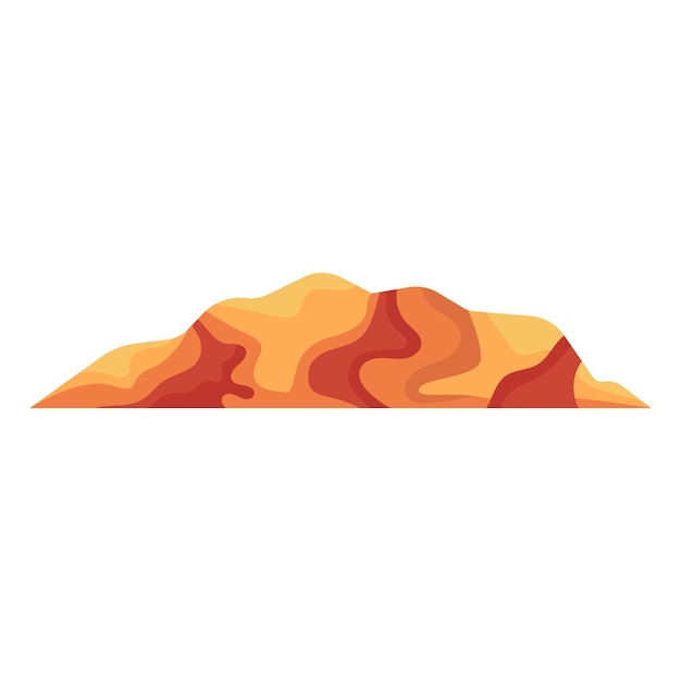 Large sand dunes in desert flat vector illustration