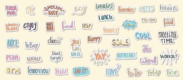 large set daily planner stickers
