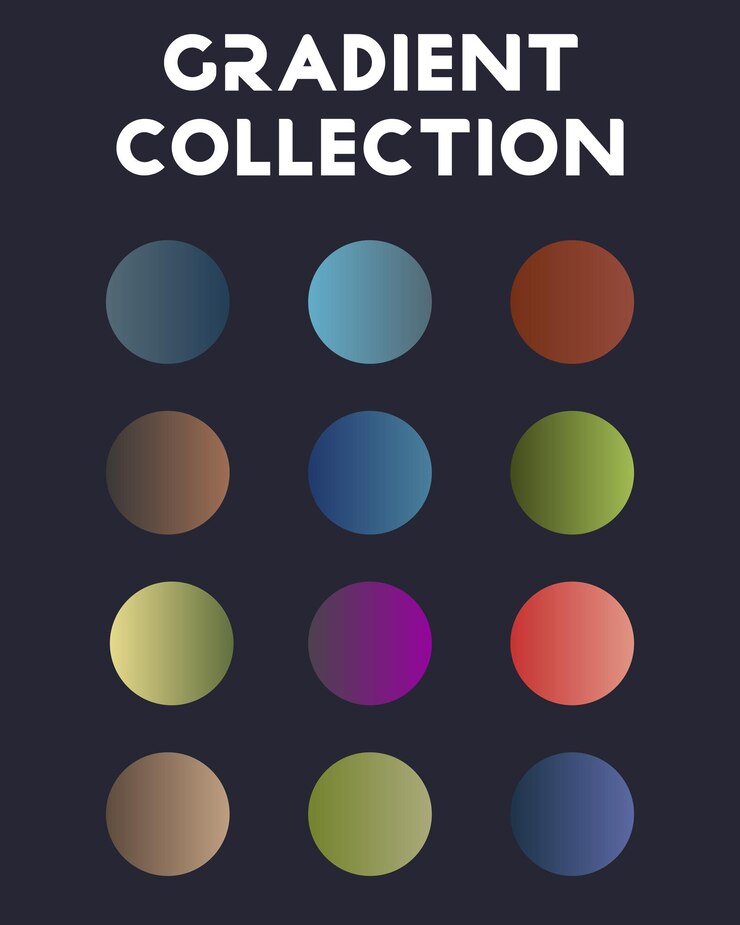 Vector a large set of universal gradients. vector illustration