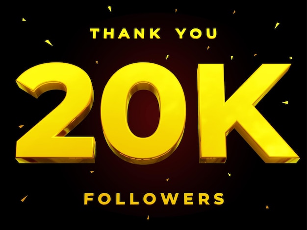 A large thank you number 20k followers poster