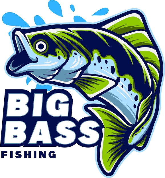 Vector largemouth bas vis mascotte logo