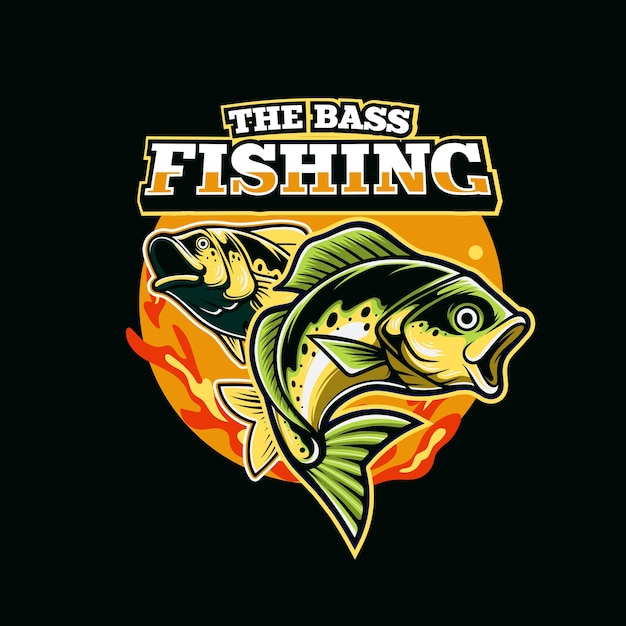 Largemouth bas vis mascotte logo