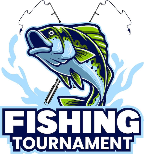 Largemouth bass fish badge logo tournament