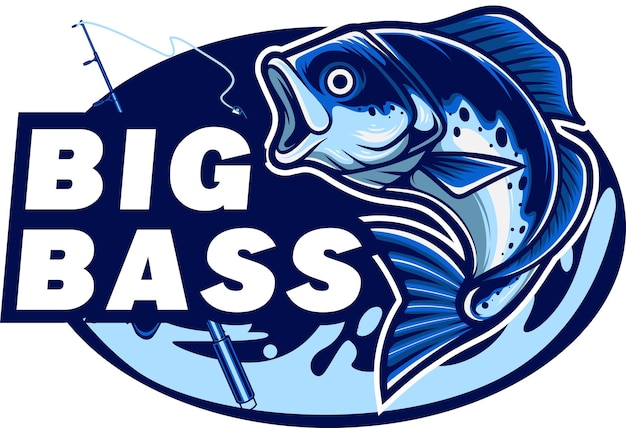 largemouth bass fish mascot logo