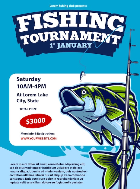 largemouth bass fish poster tournament