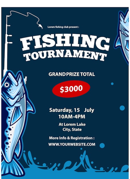 Largemouth bass fish poster tournament