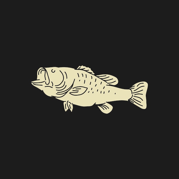 largemouth bass fish vector illustration