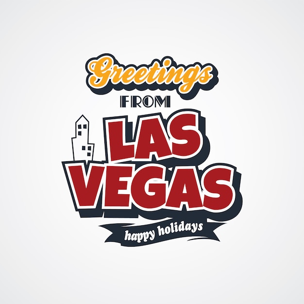 Las vegas vacation greetings theme vector art illustration