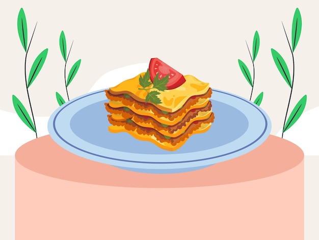ラザニャコンセプト イラスト スタイリッシュで美しい