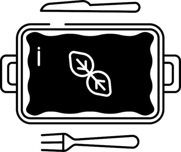 Vector lasagna dish glyph and line vector illustration