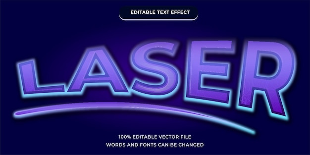 Laser blue text effect, editable gradient text modern and outer glow font style