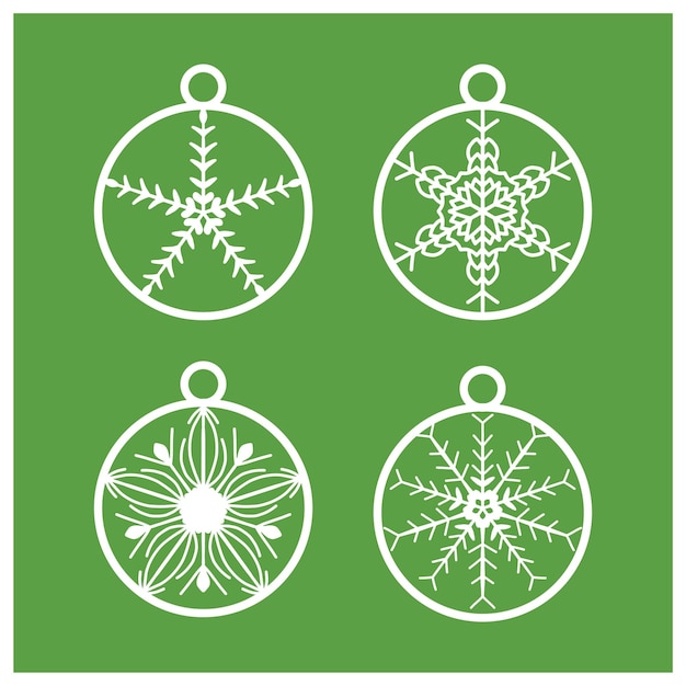 laser cut christmas ball vector set