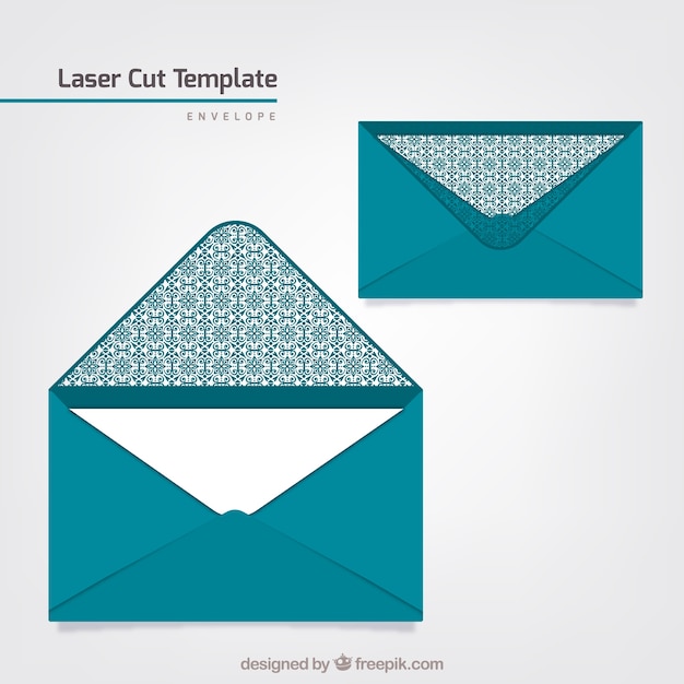 Vettore modello di busta tagliato a laser