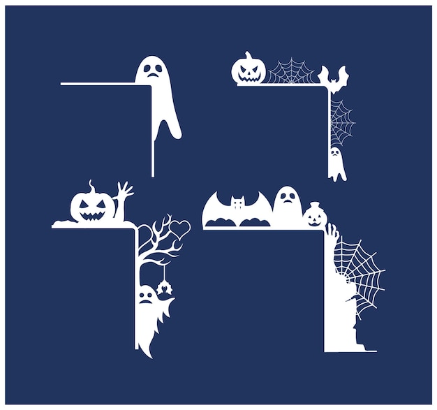 Laser cut halloween door corner border collection,