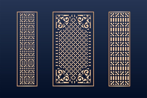 Laser cut ornamental panel templates set decorative lace borders 5