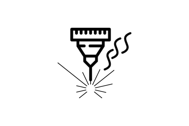 레이저 절단 2D CO2 아이콘 디자인 벡터 템플릿