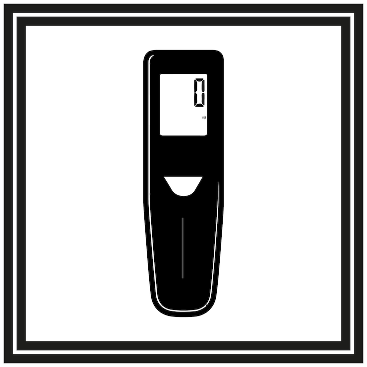 Vector laser distance measurer silhouette image clipart