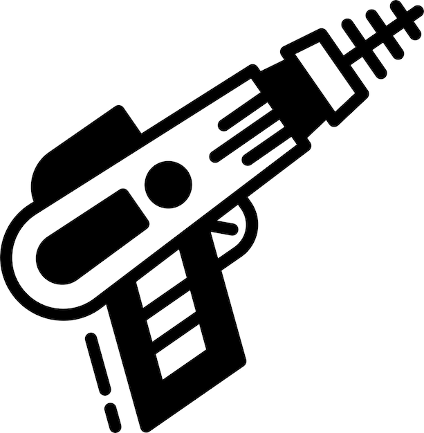 Vector laser gun glyph and line vector illustration