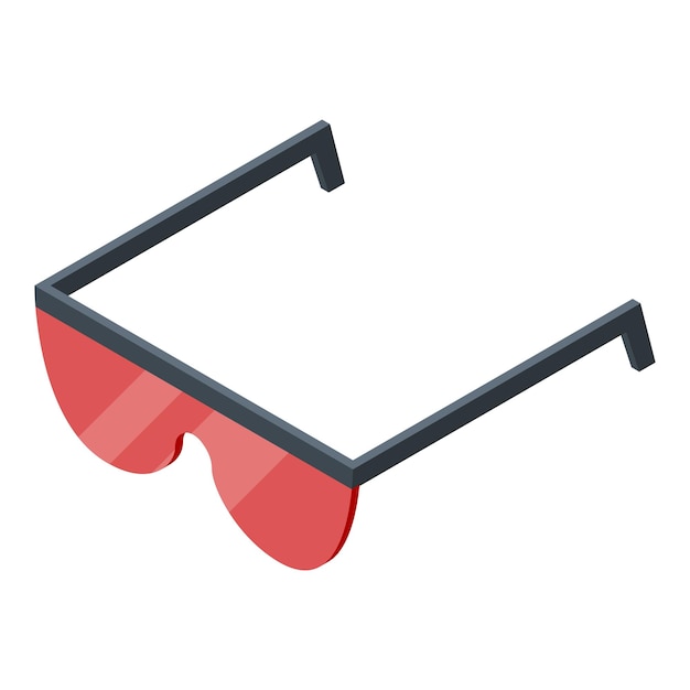 레이저 제모 안경 아이콘 흰색 배경에 고립된 웹 디자인을 위한 레이저 제모 안경 벡터 아이콘의 아이소메트릭