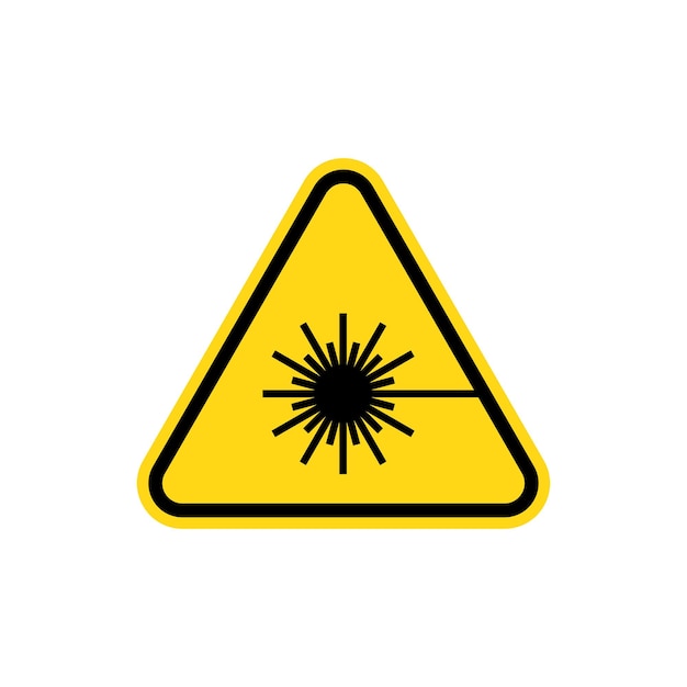 Laser hazard icon or laser hazard sign and symbol